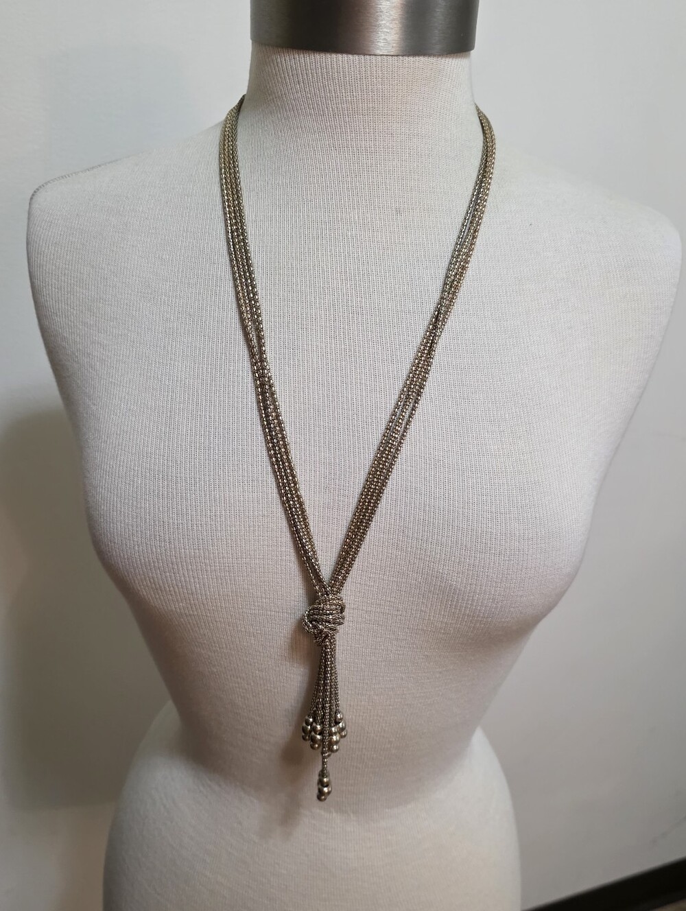 Lariat Tassel Chain Necklace 26" Long No Clasp Reversible